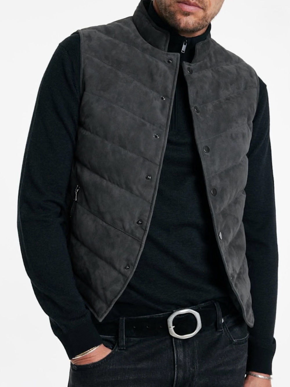 John Varvatos JACKSON VEST suede leather